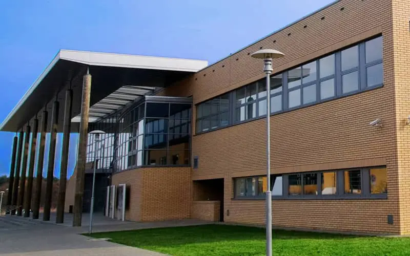 Modern architectural design of a commercial building