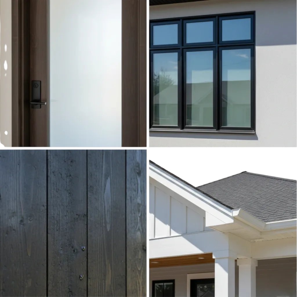 Modern architectural details including windows and doors.